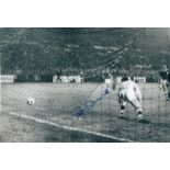 Autographed Pat Dunne 12 X 8 Photo : B/W, Depicting Irish Goalkeeper Pat Dunne Looking On As Jose