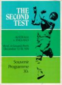 Cricket Australia v England 1974 Ashes original match programme W.A.C.A Ground Perth December 13-18.
