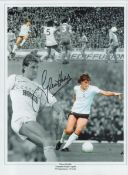 Football Glen Hoddle signed 16x12 Tottenham Hotspur legend colourised montage print. Good Condition.