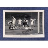 Football. Peter McPartland Signed 18x12 black and white photo. Photo shows McPartland and Man Utd
