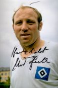 Football Uwe Seeler signed Hamburg 12x8 colour vintage photo. Good Condition. All autographs come