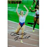 Athletics Sally Gunnell signed 12x8 colour photo. Sally Jane Janet Gunnell OBE DL (born 29 July