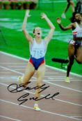 Athletics Sally Gunnell signed 12x8 colour photo. Sally Jane Janet Gunnell OBE DL (born 29 July