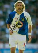 Football Robbie Savage signed Blackburn Rovers 12x8 colour photo. Good Condition. All autographs