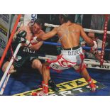 Boxing David Haymaker Haye signed 16x12 colour photo pictured in action against Enzo Maccarinelli.