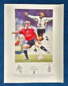 Teddy Sheringham 24x18 colour montage print by the artist Gary Keane and Teddy Sheringham. Gary