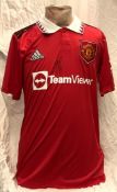 Football Raphael Varane signed Manchester United replica home football shirt size small. Good