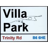 Football Stiliyan Petrov signed Villa Park Trinity Road B6 6HE 8x6 metal road sign. Good