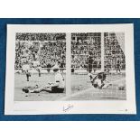 Martin Peters signed 22x16 Big blue tube Cup Kings Series black and white print picturing Peters