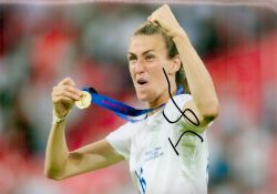 Football Jill Scott signed England European Champions 12x8 colour photo. Good Condition. All