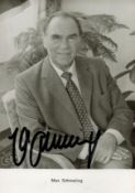 Boxing Max Schmeling signed 6x4 black and white photo. Good Condition. All autographs come with a