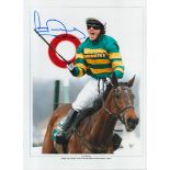 Horse Racing A.P McCoy signed 16x12 colour print pictured winning the 2010 Grand National on 'Don'