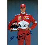 Motor Racing Michael Schumacher signed 8x6 colour photo card. Good Condition. All autographs come