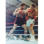 Boxing Leon Spinks signed 16x12 colour photo pictured during his shock victory over Muhammad Ali