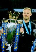 Football Kasper Schmeichel signed Leicester City 12x8 colour photo. Good Condition. All autographs