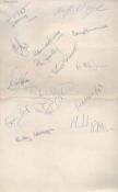 Birmingham City FC Signature Collection on 13 x 8 Sheet of Paper. Signatures include Trevor Francis,