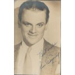 Jim Cagney Signed 5x3 vintage black and white photo. Good Condition. All autographs come with a