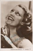 Jeanette Macdonald Signed 5x3 vintage black and white photo. Good Condition. All autographs come