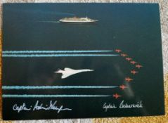 Concorde, Red Arrows and QE2 8 x 6 colour photo signed by Concorde Capt Adrian Thompson and QE2