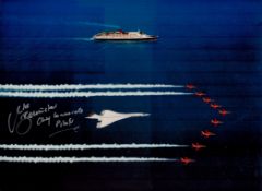 Concorde Red Arrows and QE2 Chief Pilot Capt Mike Banister and photographer Adrian Meredith signed