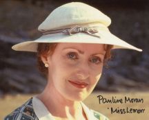 Poirot 8x10 photo signed by Miss Lemon actress Pauline Moran. Good Condition. All autographs come