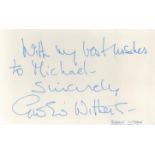 Googie Withers signed small card. Dedicated. Good Condition. All autographs come with a