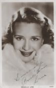 Priscilla Lane Signed 5x3 vintage black and white photo. Good Condition. All autographs come with