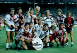 Football Man Utd 1980 Charity Shield multiple signed 12 x 8 inch colour photo. Signatures include