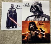 Star Wars Three Darth Vader body double, actor C Andrew Nelson signed 10 x 8 colour photos. Good