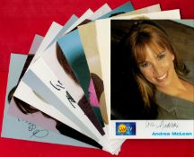 GMTV Collection of 10 Presenters Signed Photo Cards approx size 6 x 4 Includes Andrea McLean,