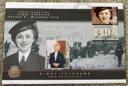 WW2 Bletchley Park Jean Valentine signed 2004 60th Ann D-Day cover. She was an operator of the bombe