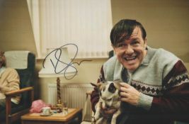 Ricky Gervais signed 12x8 colour photo. Good Condition. All autographs come with a Certificate of
