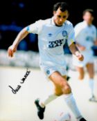 Imre Varadi signed 10x8 colour photo pictured in action for Leeds United. Good Condition. All