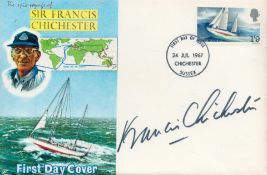 Sir Francis Chichester signed commemorative FDC PM 24 Jul 1967 Chichester Sussex. Good Condition.