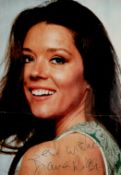 Diana Rigg Signed 6 x 4 inch Colour Reproduction Photo. Signed in Navy Blue Ink. Good Condition. All