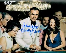 Plenty O'Toole Lana Wood signed 10 x 8 inch colour photo Casino scene with Sean Connery. Good