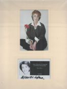 Maureen Lipman Signed black and white quote sheet, with unsigned colour photo of Lipman, mounted