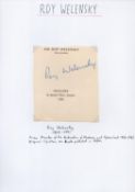 Sir Roland "Roy" Welensky, KCMG Signed Page of His Book in 1964. Signed in blue ink. Welensky was