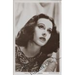 Hedy Lamarr Signed 5x3 vintage black and white photo. Good Condition. All autographs come with a