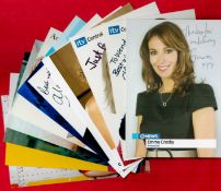 TV Collection of 12 Presenters / Personalities Signed Photo Cards approx size 6 x 4 Includes Emma