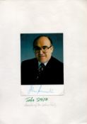 John Smith signed 6x4 colour photo affixed to A4 sheet. Good Condition. All autographs come with a