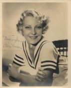 Helen Vinson Signed 10x8 inch Vintage Black and White Photo. Signed in blue ink. Good Condition. All