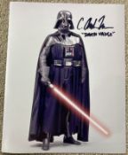 Star Wars C Andrew Nelson signed 10 x 8 inch full length Darth Vadar photo; he was a body double