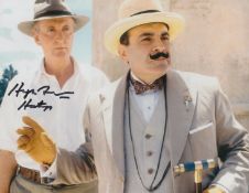 Poirot Hugh Fraser as Hastings signed 10 x 8 inch colour photo with David Suchet. Good Condition.