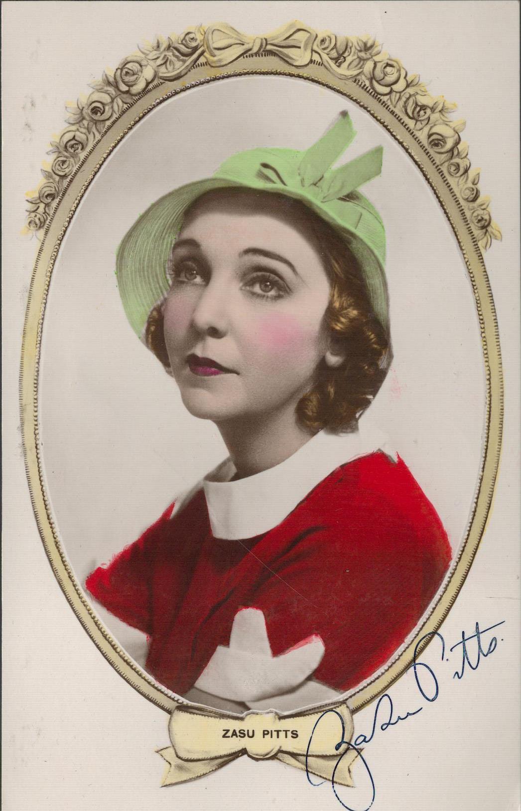 Zasu Pitts Signed 5x3 colour photo. Good Condition. All autographs come with a Certificate of