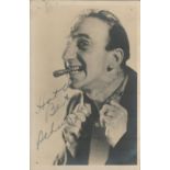 Jimmy Durante Signed 5x3 vintage black and white photo. Good Condition. All autographs come with a