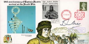 Sir John Mills signed 75th Ann Captain Scott South Pole arrival cover, he played Scott in the