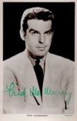 Fred MacMurray Signed 5x3 inch Black and White Photo. Signed in green ink. Good Condition. All