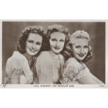 Rosemary and Priscilla Lane Signed 5x3 vintage black and white photo. Good Condition. All autographs