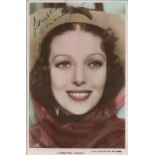 Loretta Young Signed 5x3 colour photo. Good Condition. All autographs come with a Certificate of